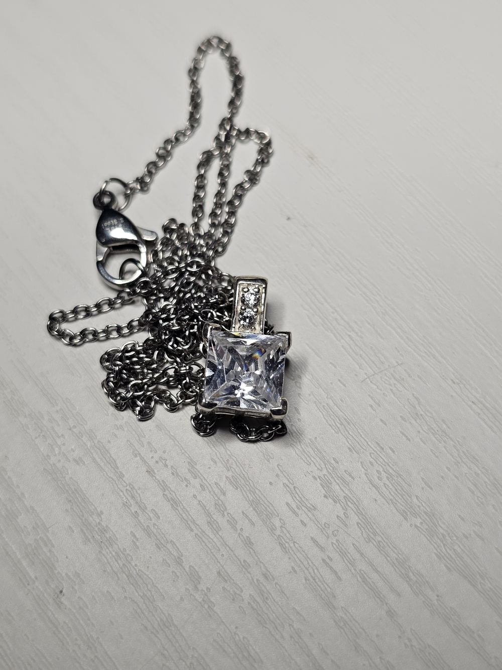 Simulated Diamond In Sterling Silver